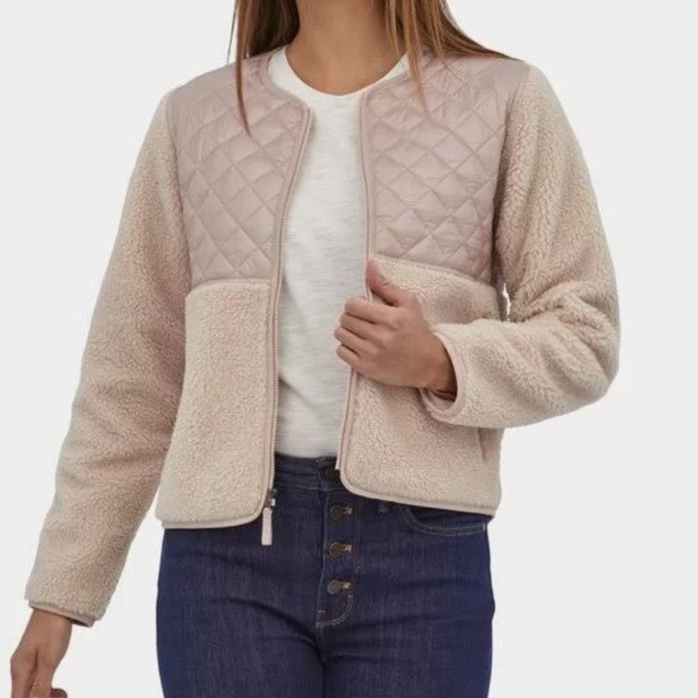 Patagonia Women’s Sherpa Hybrid Jacket, Natural Beige, Size XL